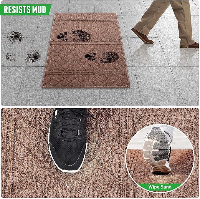 REFETONE Indoor Doormat, Front Back Door Mat 20"x32" Absorbent Rubber Backing - Image 3