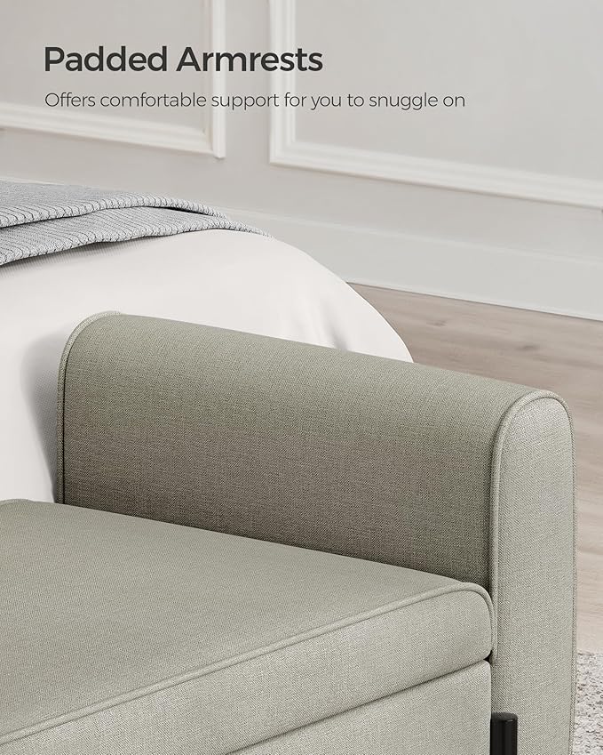SONGMICS Storage Bench with Armrests, Ottoman with Storage - Image 9