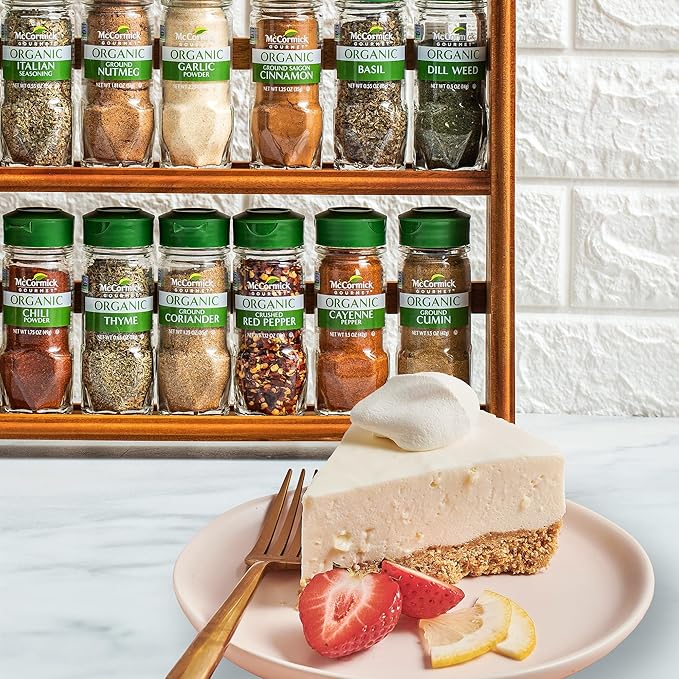 McCormick Gourmet Three Tier Wood 24 Piece Organic Spice Rack Organizer - Image 8