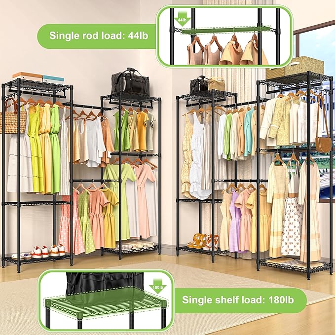 Heavy Duty Clothes Rack, Freestanding Garment Rack System Closet Organizer - Image 2