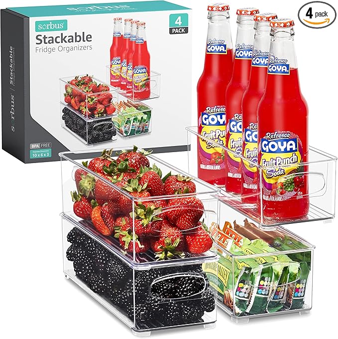 Sorbus Stackable Refrigerator Organizer Bins by Sorbus