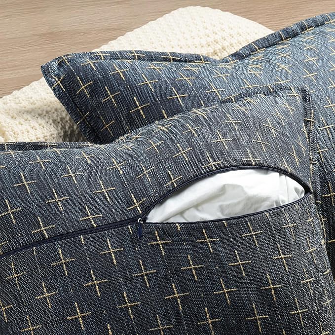 ZWJD Pillow Covers 18x18 Set of 2 Soft Polyester Textured Pillow Covers - Image 3