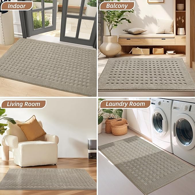 BEQHAUSE Waffle Door Mats Indoor 20"x32", Dog Mat - Image 8