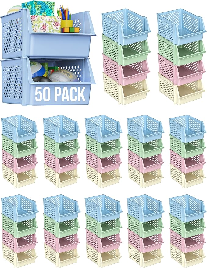 Skywin Plastic Stackable Storage Bins by Skywin