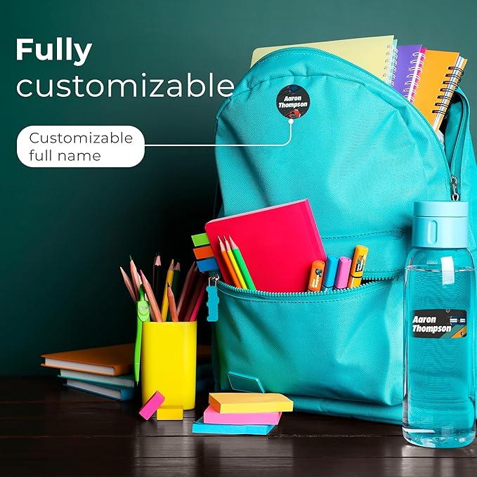 Personalized Name Tag Stickers for Kids | Car Waterproof Labels for School - Image 3