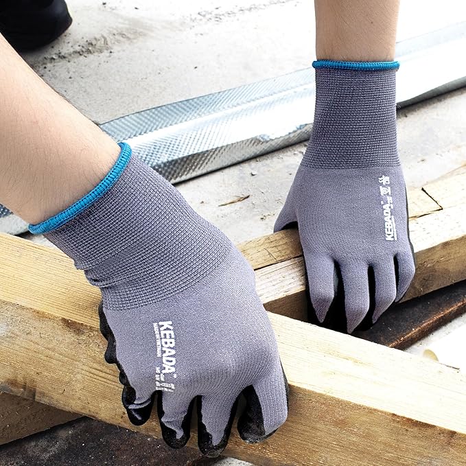 Kebada Work Gloves for Men and Women, Foam Nitrile Coated Safety Gloves - Image 4