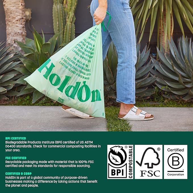 HoldOn 13-Gallon Trash Bags – Plant-based Tall Kitchen Trash Bags - Image 7