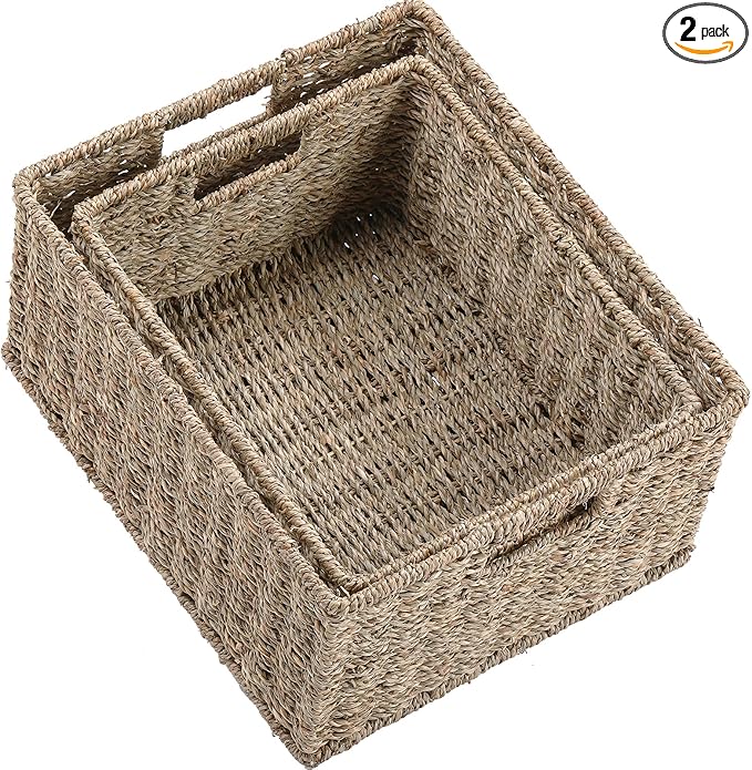 HOONEX Large Wicker Baskets for Storage, Seagrass Baskets by HOONEX