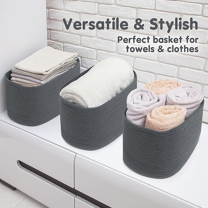 CHAT BLANC Cotton Rope Baskets for Organizing | Storage Baskets for Shelves | - Image 6