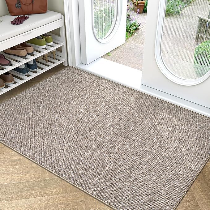 LUMI Ultra Thin Door Mat for Entryway, Low Profile Non Slip Rubber Backing by LUMI