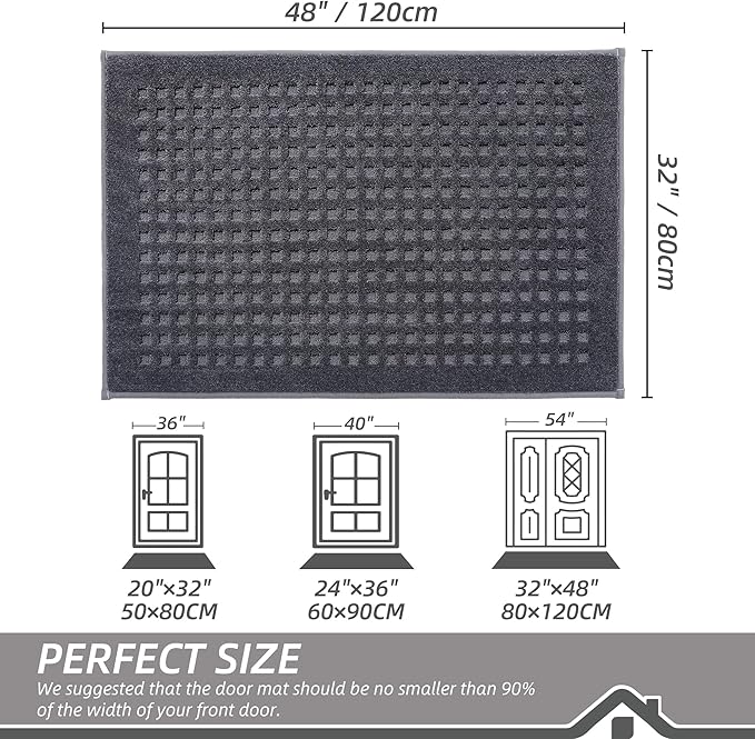 BEQHAUSE Waffle Door Mats Indoor 32"x48", Dog Mat - Image 2