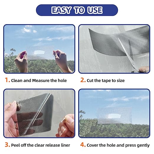 KING MOUNTAIN Black Window Screen Repair Tape, 3inX35FT Heavy Duty Screen - Image 5