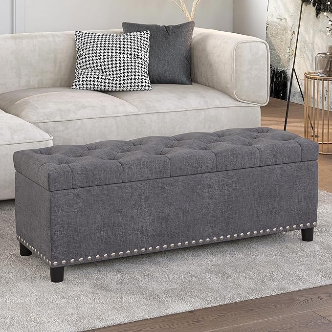 BELLEZE 47" Storage Ottoman, Storage Bench - Image 7