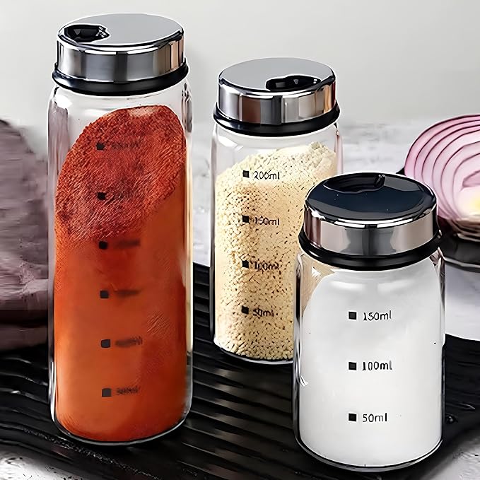 2 Piece 4-Neck Glass Seasoning Shakers - Image 4