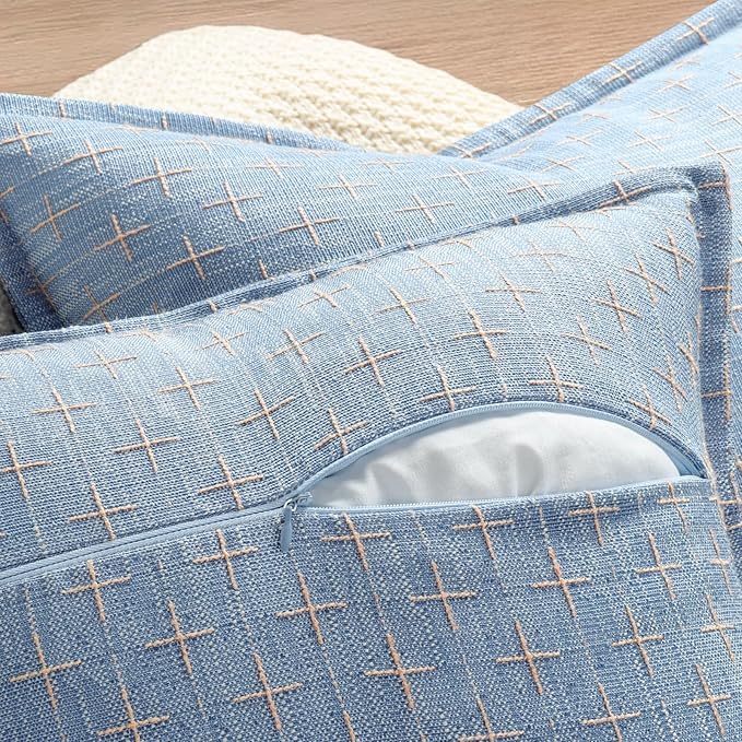 ZWJD 12x20 Pillow Covers Set of 2 Soft Polyester Textured Pillow Covers - Image 3