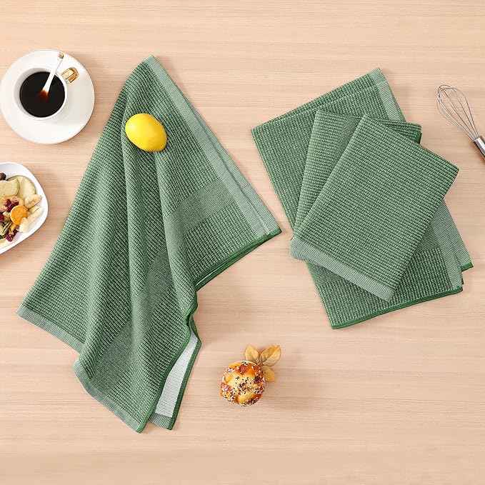 Homaxy Premium Kitchen Towels, Large Cotton Kitchen Hand Towels, Flat and Terry - Image 5