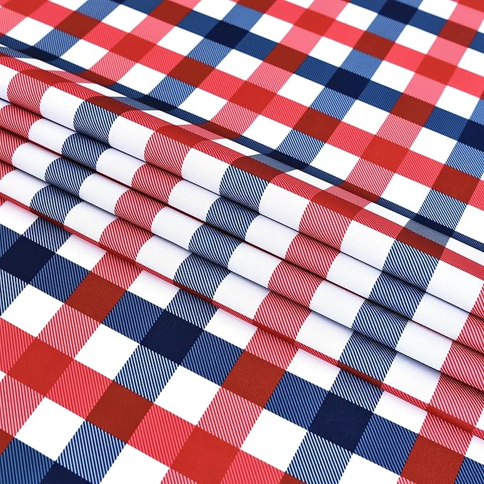Patriotic Party Plaid Tablecloth Fabric - Image 9