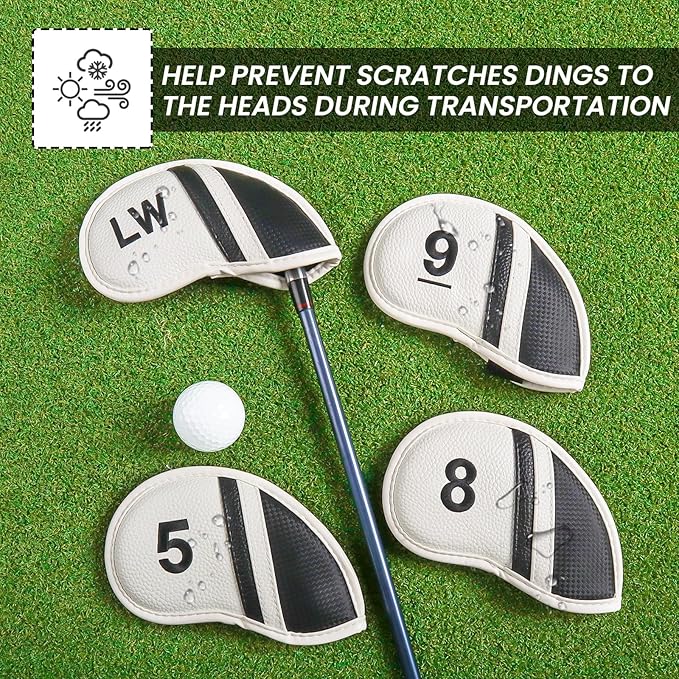 Amy Sport Golf Iron Head Covers Value 12 Pcs Set Thick Synthetic Leather - Image 6