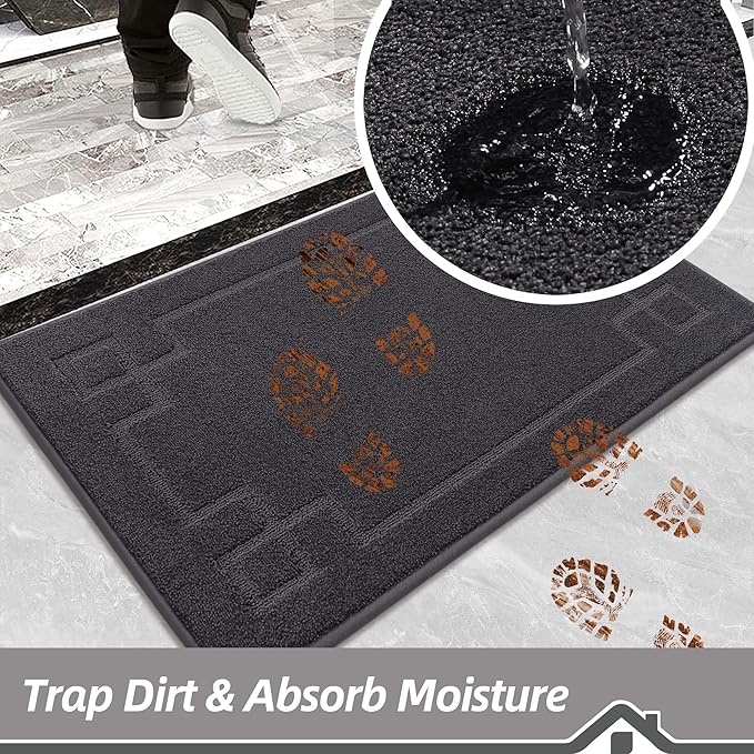BEQHAUSE Door Mat 24" x 60", Non-Slip Door Mats Indoor Entryway Rugs Washable - Image 4
