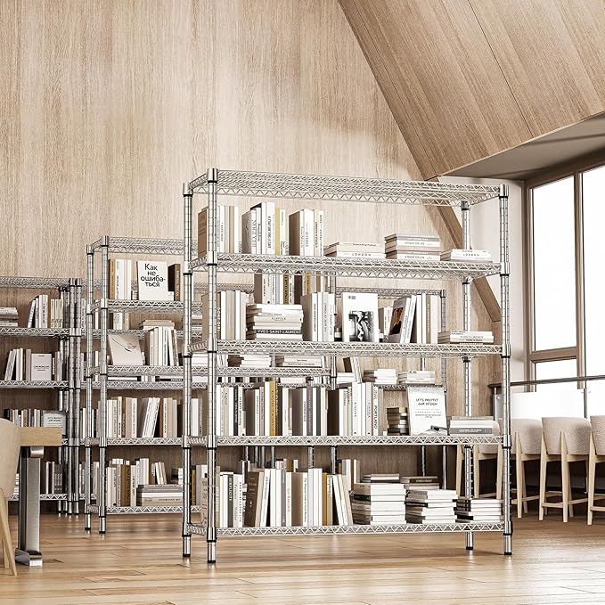 2200 Lbs 5 Tier Storage Rack Metal Wire Shelving Unit, Storage Standing Shelf - Image 4