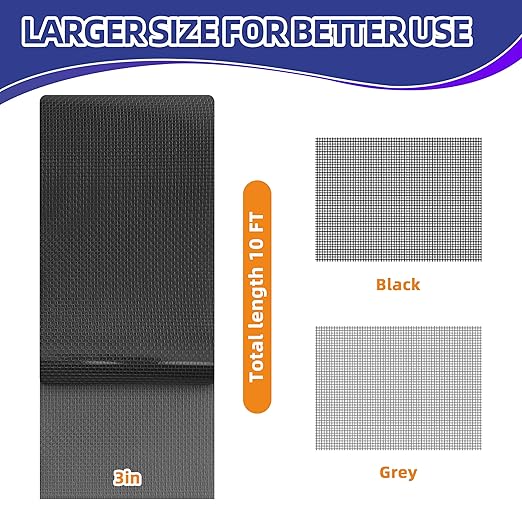 KING MOUNTAIN Black Window Screen Repair Tape, 3inX10FT Heavy Duty Screen - Image 2