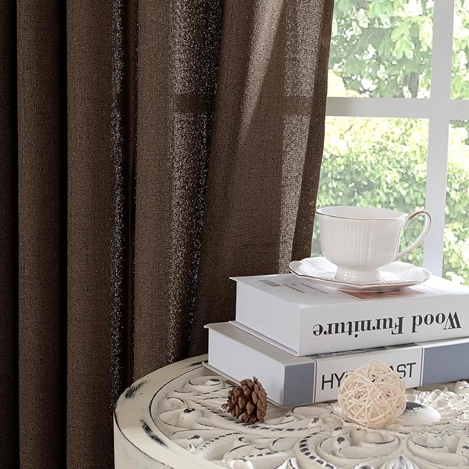 YoungsTex Brown Linen Curtains 48 Inches Long - Image 7