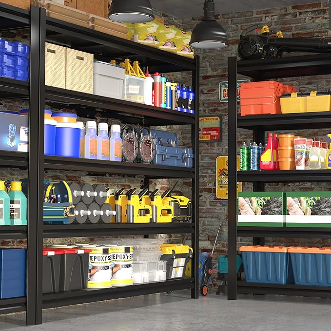 84“H Garage Shelving Heavy Duty Storage Shelves 3000 LBS Adjustable 5 Tier - Image 6