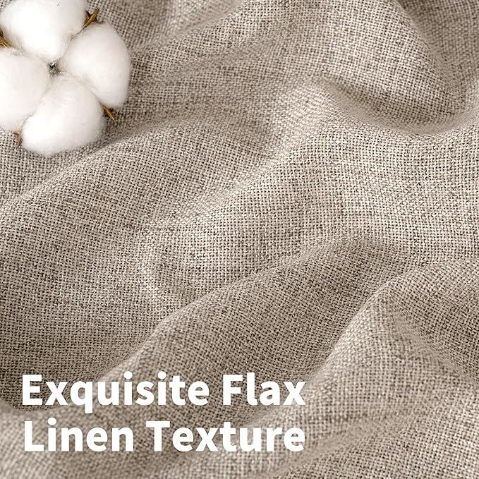 YoungsTex Dark Oatmeal Linen Curtains 78 Inch Length - Image 5