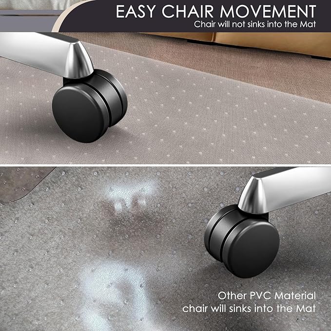 Kuyal Office Chair Mat for Carpet, 2 Pack 36x 48 Clear Heavy Duty Computer - Image 3