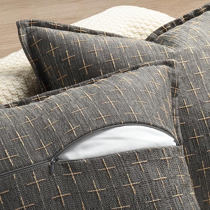 ZWJD Pillow Covers 16x16 Set of 2 Soft Polyester Textured Pillow Covers - Image 3