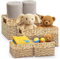 Seagrass and Hyacinth Nesting Wicker Basket, 4 pack, Natural Woven Storage by RUSTICHOMERESOURCES