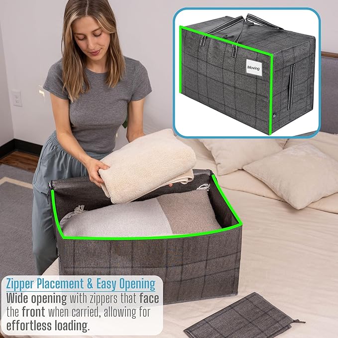 VENO 8 Pack Moving and Storage Bags, Heavy Duty, Alternative to Moving Boxes - Image 2
