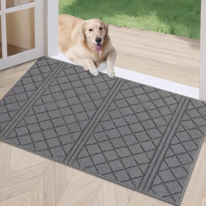 REFETONE Indoor Doormat, Front Back Door Mat 24"x36" Absorbent Rubber Backing by Refetone