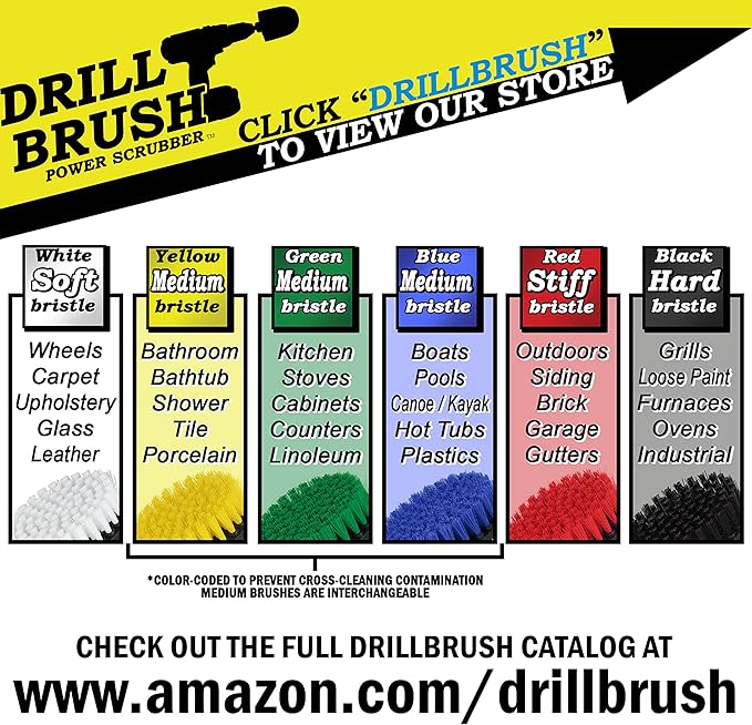 Drill Brush Attachments for Cleaning Carpet, Boats - Image 7