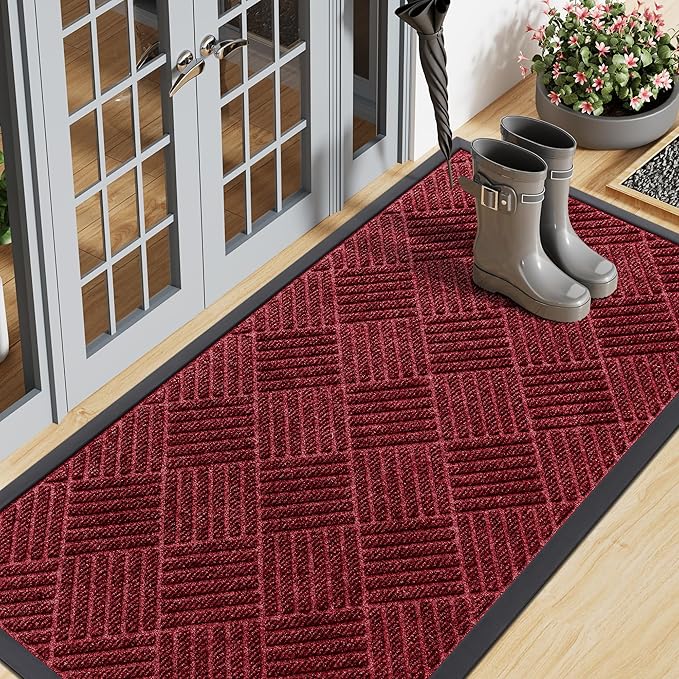 Smiry Front Door Mat Outside Entrance, Heavy Duty Outdoor Indoor Mat, Natural by Smiry