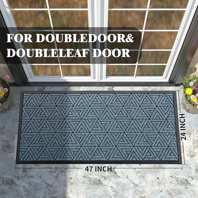 Yimobra Large Door Mat 47x24, All-Weather Waterproof Non-Slip Welcome Matt - Image 2