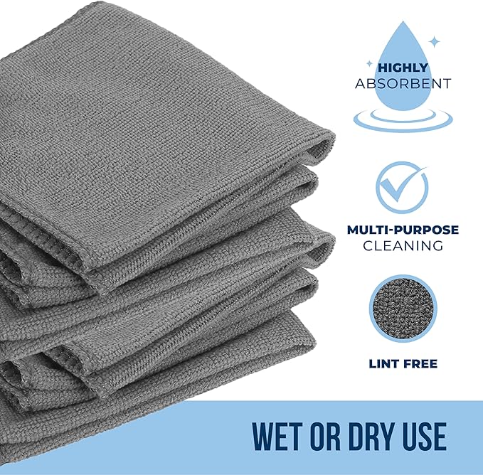 GREEN LIFESTYLE Chamois Cloth, Microfiber Cleaning Cloth 150 Pack, Borderless - Image 2