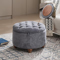 24Inch Round Storage Ottoman by WUTUTUEE