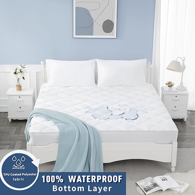 Sunflower Quilted Queen Mattress Protector, Mattress Pad Queen, Cotton Mattress - Image 4