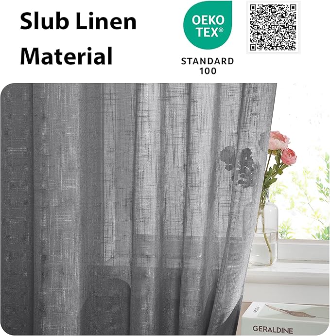 NICETOWN Sheer Door Curtains for Front Back Patio Glass Door, Farmhouse Light - Image 2