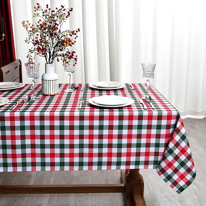 Waterproof Checkered Tablecloth Fabric by Essifunia