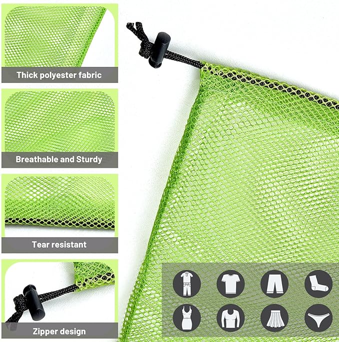Berlune 12 Pcs Large Laundry Bag Colorful Extra Large Mesh Laundry Bag Bulk - Image 3