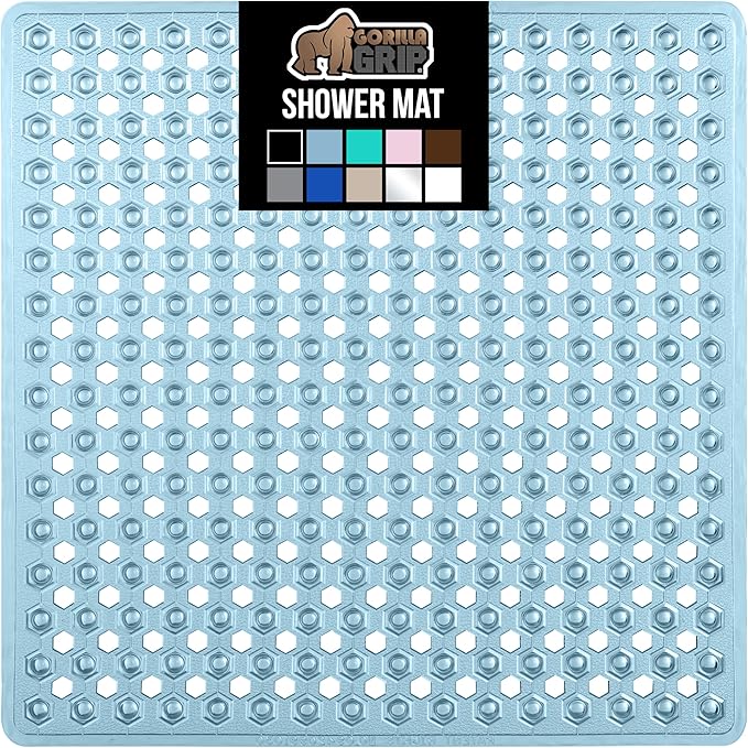 GORILLA GRIP Patented Square Shower Stall Mat, Small Bathtub Floor Mats by GorillaGrip