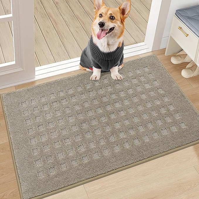 BEQHAUSE Waffle Door Mats Indoor 20"x32", Dog Mat by BEQHAUSE