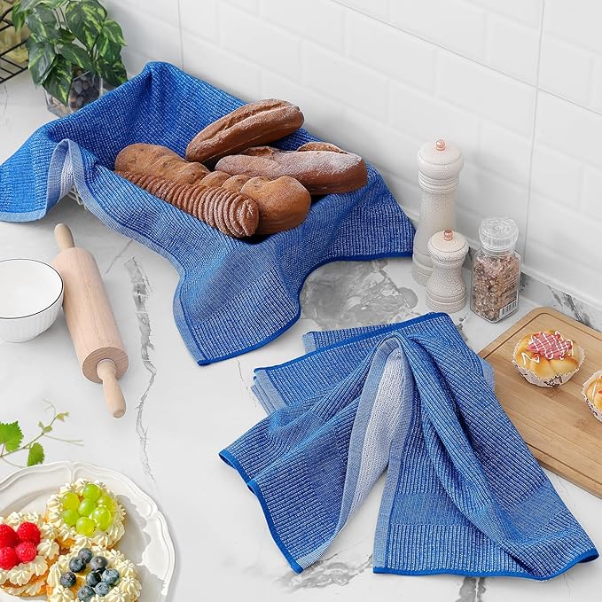 Homaxy Premium Kitchen Towels, Large Cotton Kitchen Hand Towels, Flat and Terry - Image 6