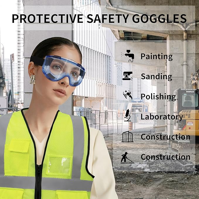 6 Pack Safety Goggles, ANSI Z87.1 Anti-Fog Lab Goggles, Adjustable Protective - Image 7