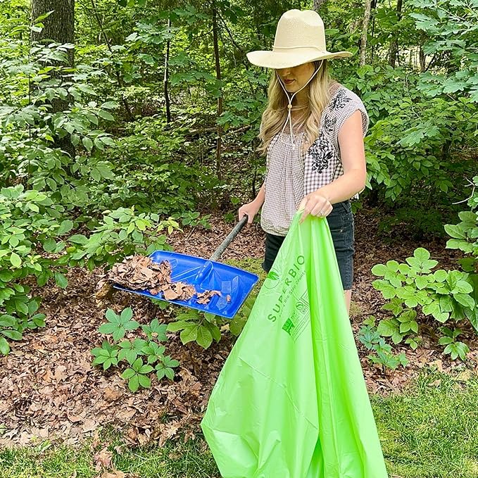 SUPERBIO 55 Gallon Compostable Yard Waste Bags, Lawn & Leaf Bags, Heavy Duty - Image 3