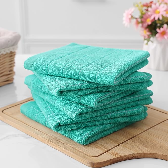 Homaxy 100% Cotton Terry Kitchen Dish Cloths, Ultra Soft and Absorbent Dish - Image 7