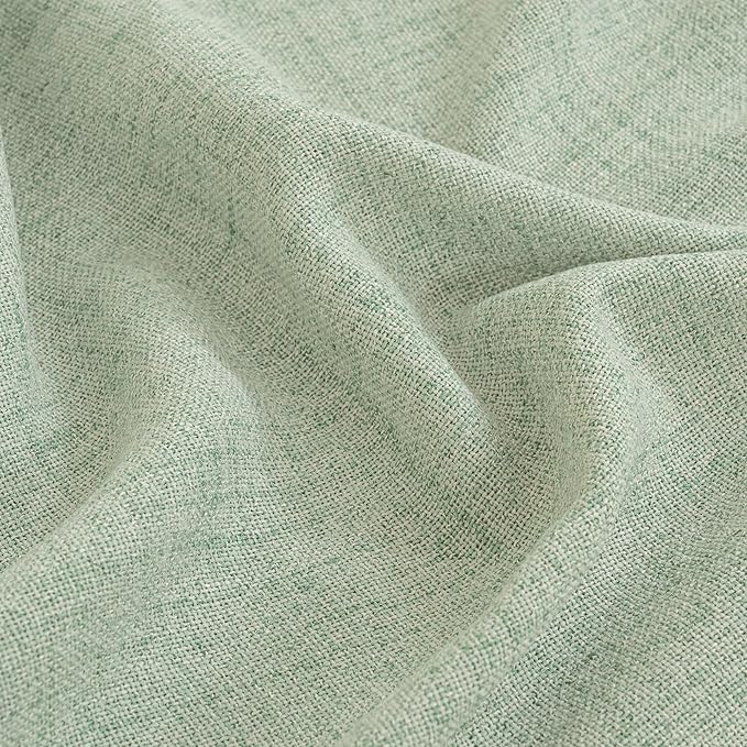 YoungsTex Sage Green Linen Curtains 63 Inch Length - Image 9