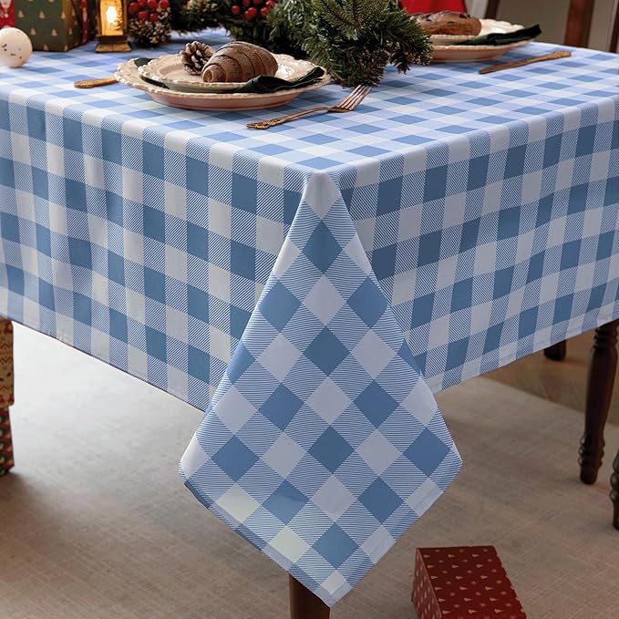 Classic Gingham Buffalo Tablecloth Fabric by Essifunia